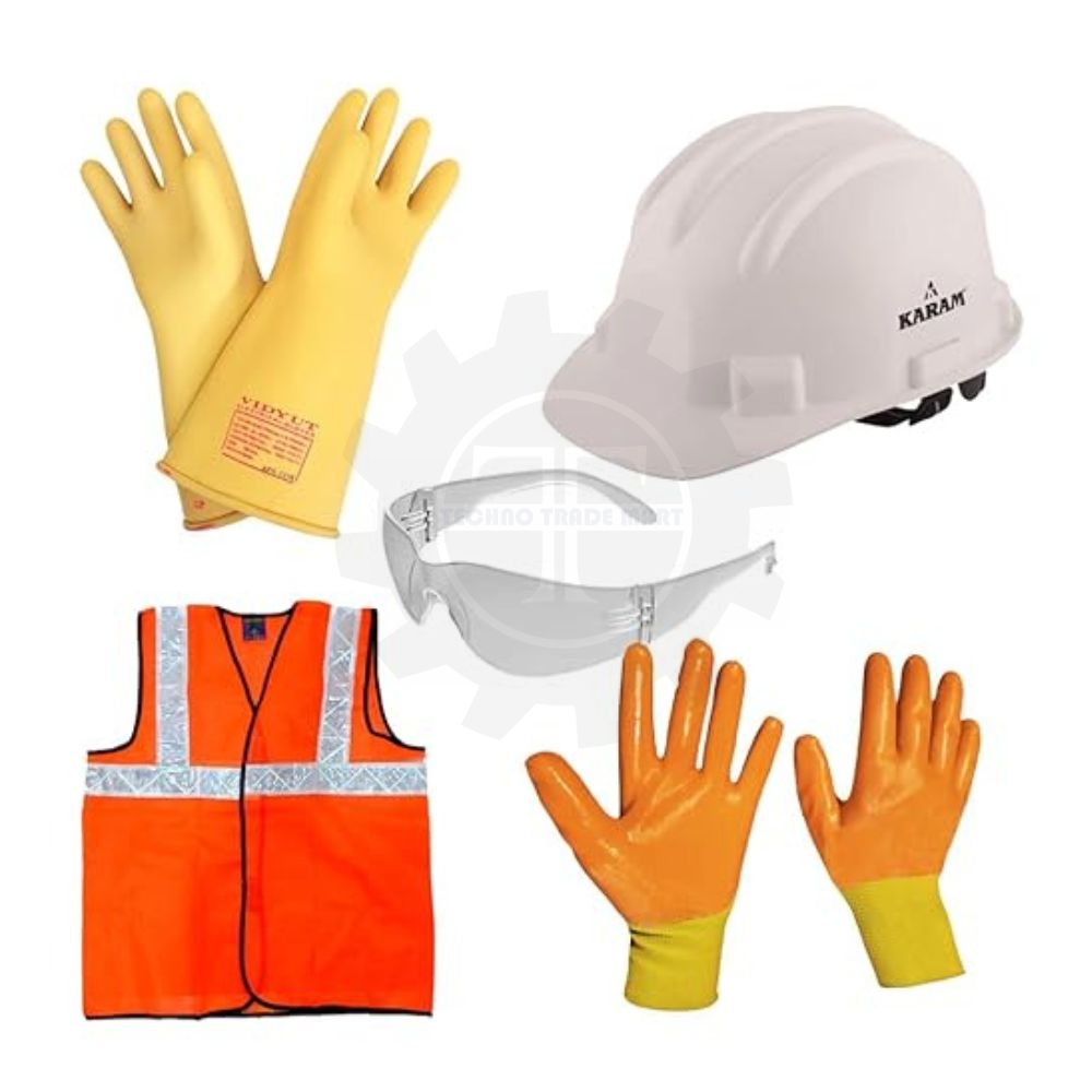 Co Safety Kit for Industrial Construction Safety Helmet Safety Jacket Safety Goggles Electrical Insulated Safety Gloves Anti Cut Gloves